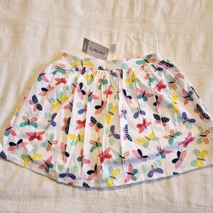 Carter's 6 6X white skirt with butterfly design & modesty shorts, NWT